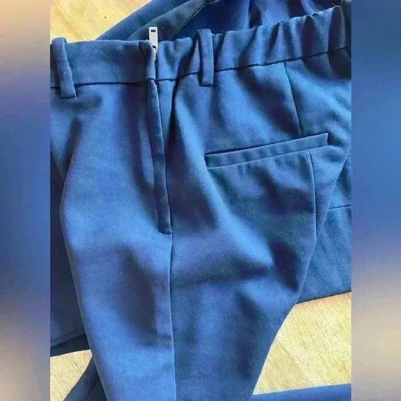 Zara Navy Blue Suit Pants | Mid Rise Trousers | Side Zipper | Size XS - Picture 6 of 10